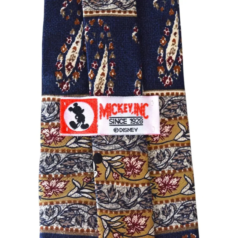 Vintage Disney Mickey Paisley Silk Necktie